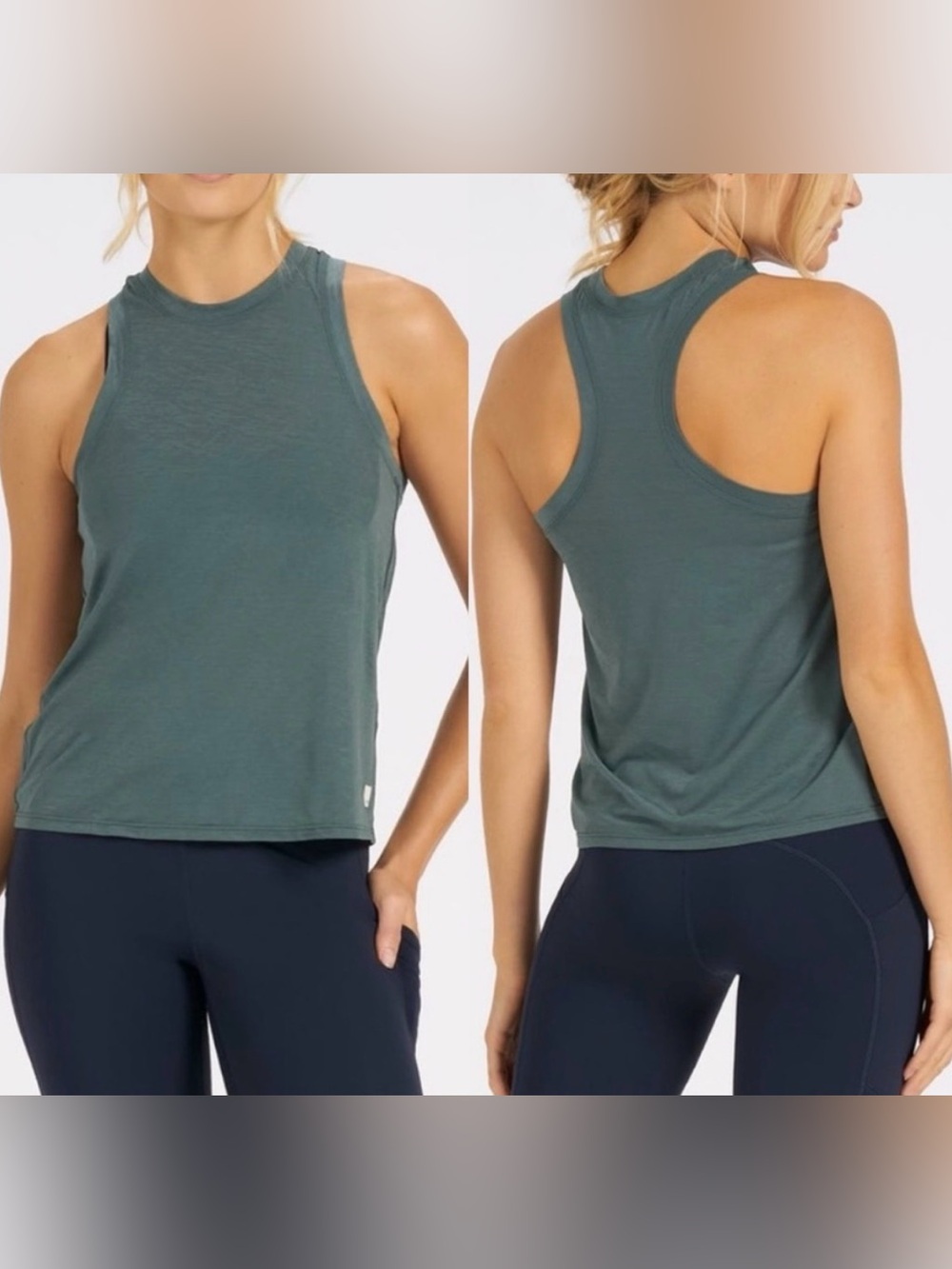 Vuori Mod Tank High Neck Kelp Green Top Athletic Workout Women’s M